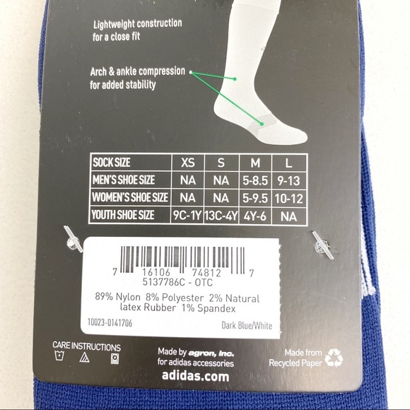 Adidas Metro IV Soccer Socks Men's Unisex M Kids 6 - Picture 4 of 5